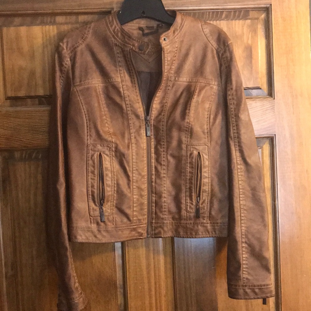 Brown leather jacket size medium
